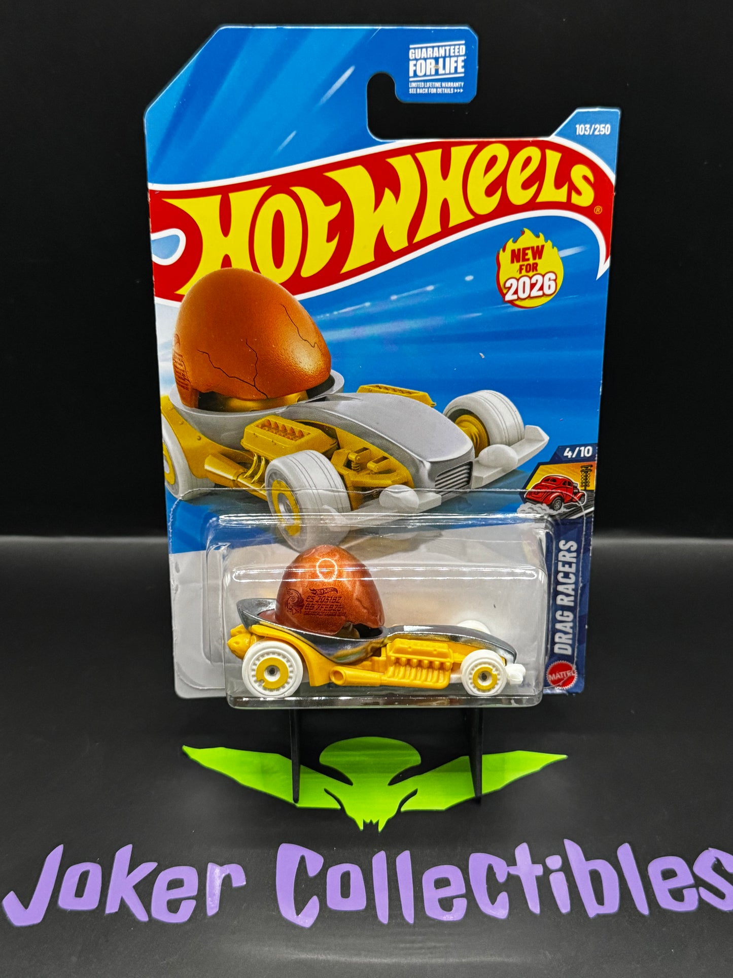 Hot Wheels 2026 Yellow Copper White Eggshelleracer 103/250 Drag Racers 4/10 E Case