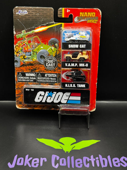 Jada Nano Hollywood Rides GI Joe 3 Pack Snow Cat, V.A.M.P. MK-II, & H.I.S.S Tank