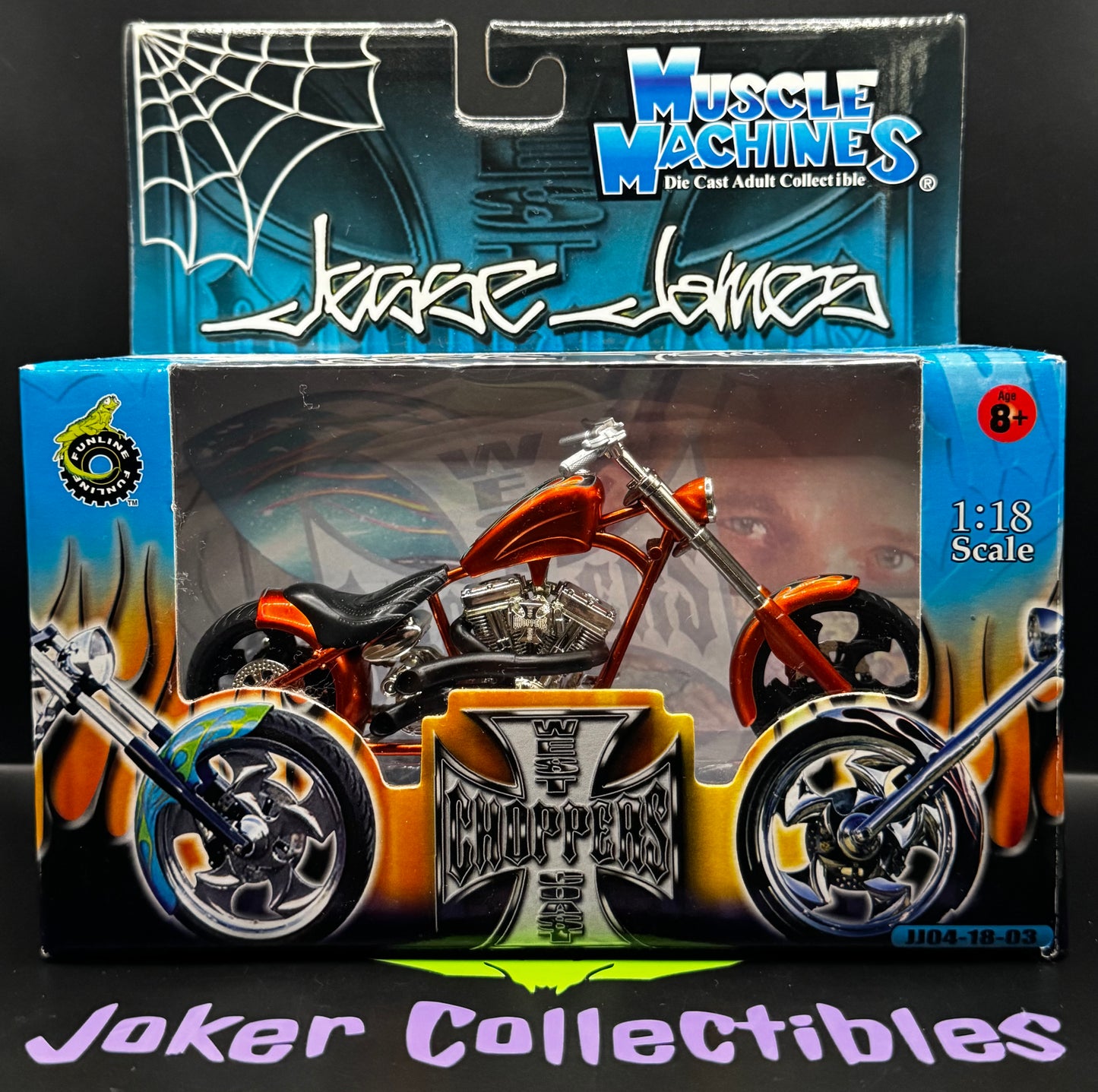 Funline Muscle Machines 1:18 Scale West Coast Choppers El Diablo - Rigid JJ04-18-03