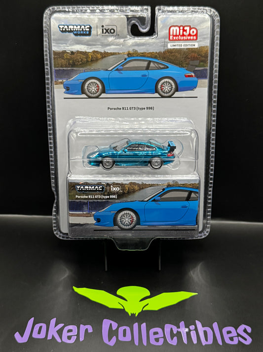 Tarmac Works ixo Models Global64 Chase Porsche 911 GT3 (Type 996) Light Blue