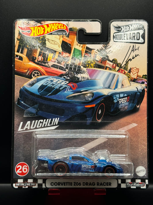 Hot Wheels Premium Boulevard Laughlin Corvette Z06 Drag Racer # 26 - Cracked Blister