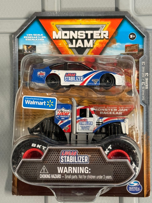 Spin Master Monster Jam Series 3 Race Car 2 Pack Lucas Stabilizer