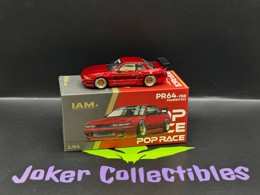Pop Race IAM Exclusive Pandem Nissan Silvia S13 Chrome Red PR64-288