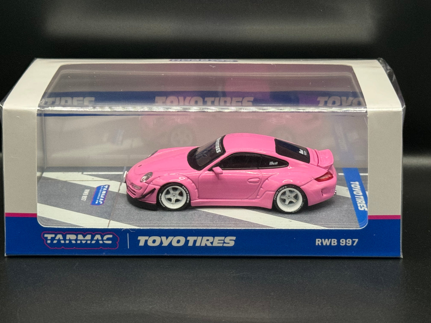 Tarmac Works Hobby64 Pink Porsche RWB 997 Toyo Tires