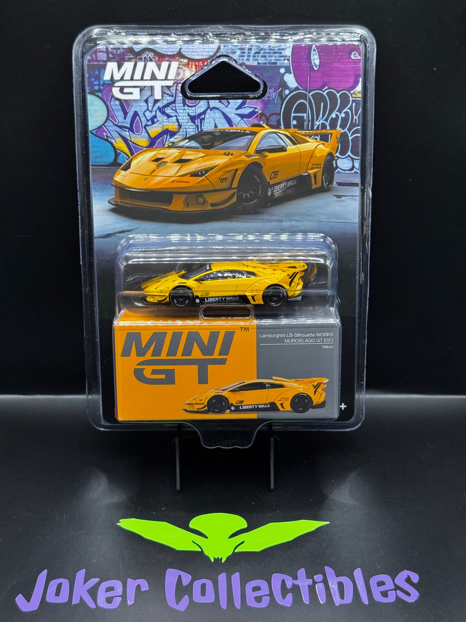 Mini GT #1135 LB-Silhouette WORKS MURCIELAGO GT Evo Yellow – Joker