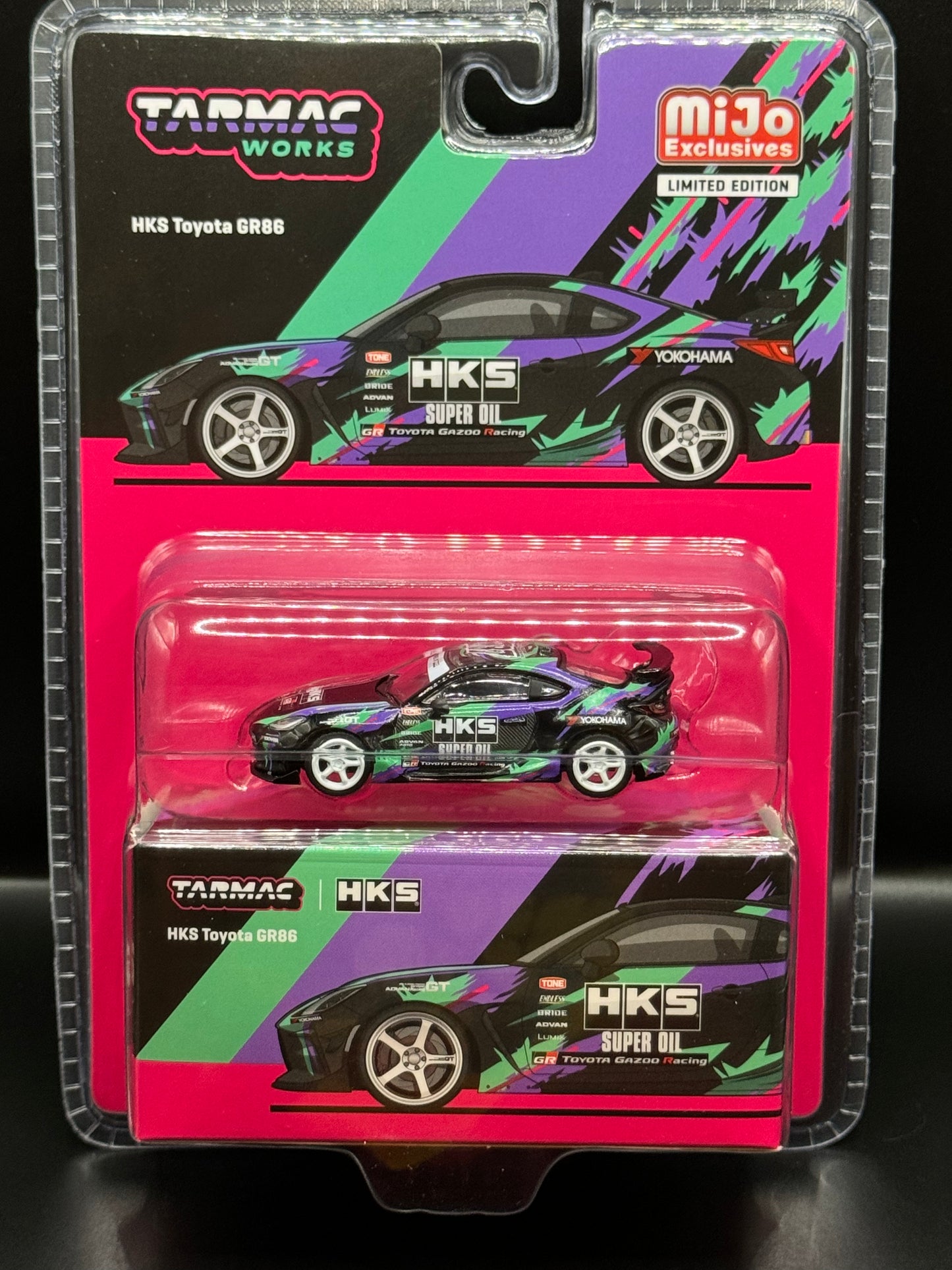 Tarmac Works Global64 HKS Toyota GR86 Black MiJo Exclusives