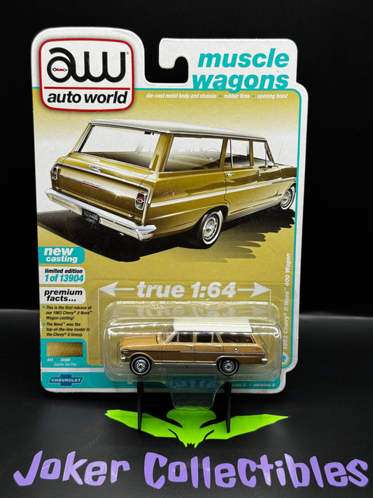 Auto World Muscle Wagons 1963 Chevy II Nova 400 Wagon Saddle Tan Poly #4