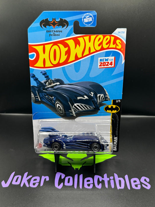 Hot Wheels 2024 Blue Batman & Robin Batmobile # 54/250 Batman # 2/5