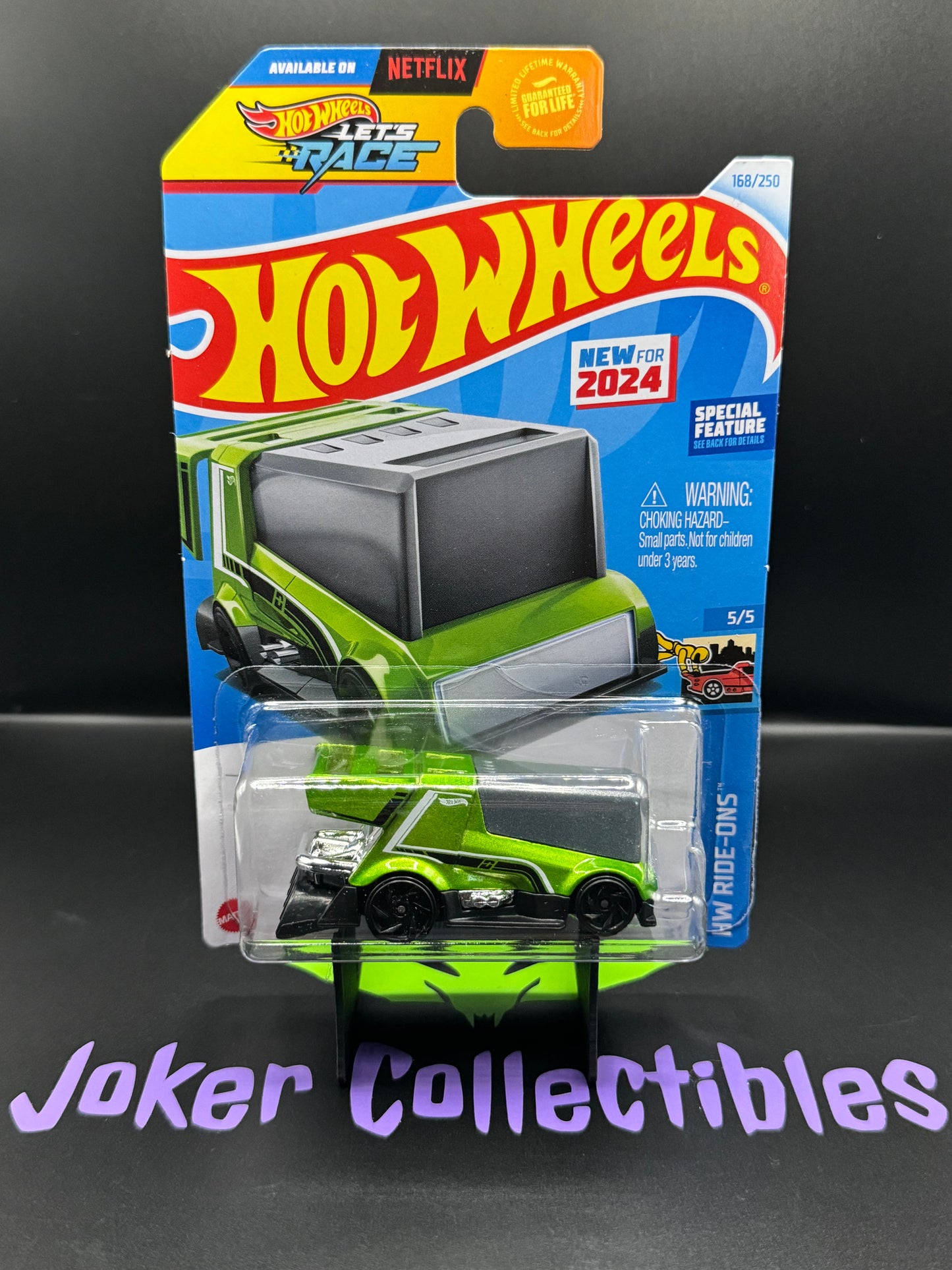 Hot Wheels 2024 Let's Race Green Rink Racer # 168/250 HW Ride-Ons # 5/5