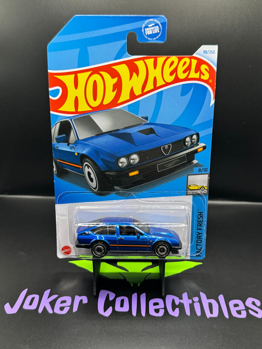 Hot Wheels 2024 Blue Alfa Romeo GTV6 3.0 # 98/250 Factory Fresh # 8/10