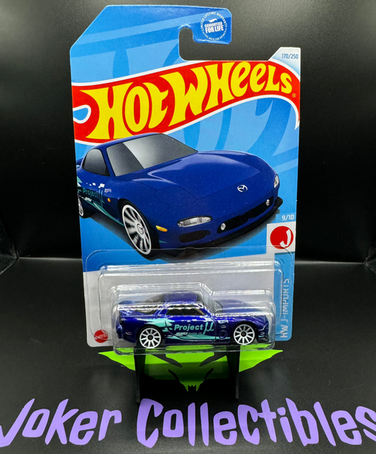 Hot Wheels 2024 Project U Blue '95 Mazda RX-7 # 170/250 HW J-Imports # 9/10