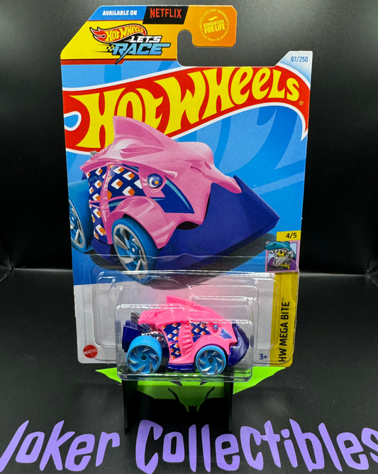 Hot Wheels 2024 Let's Race Pink Piranha Terror # 87/250 HW Mega Bite # 4/5