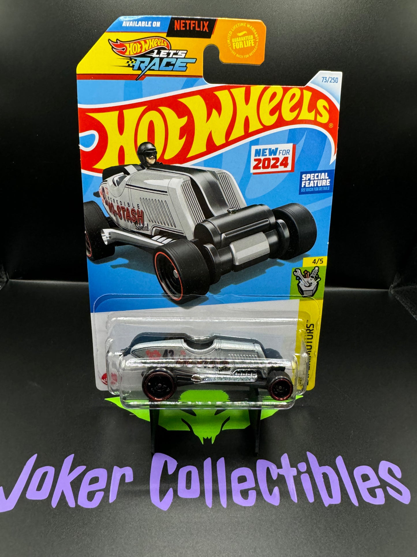 Hot Wheels 2024 Let's Race Silver Grey Mo-Stash # 73/250 Experimotors # 4/5