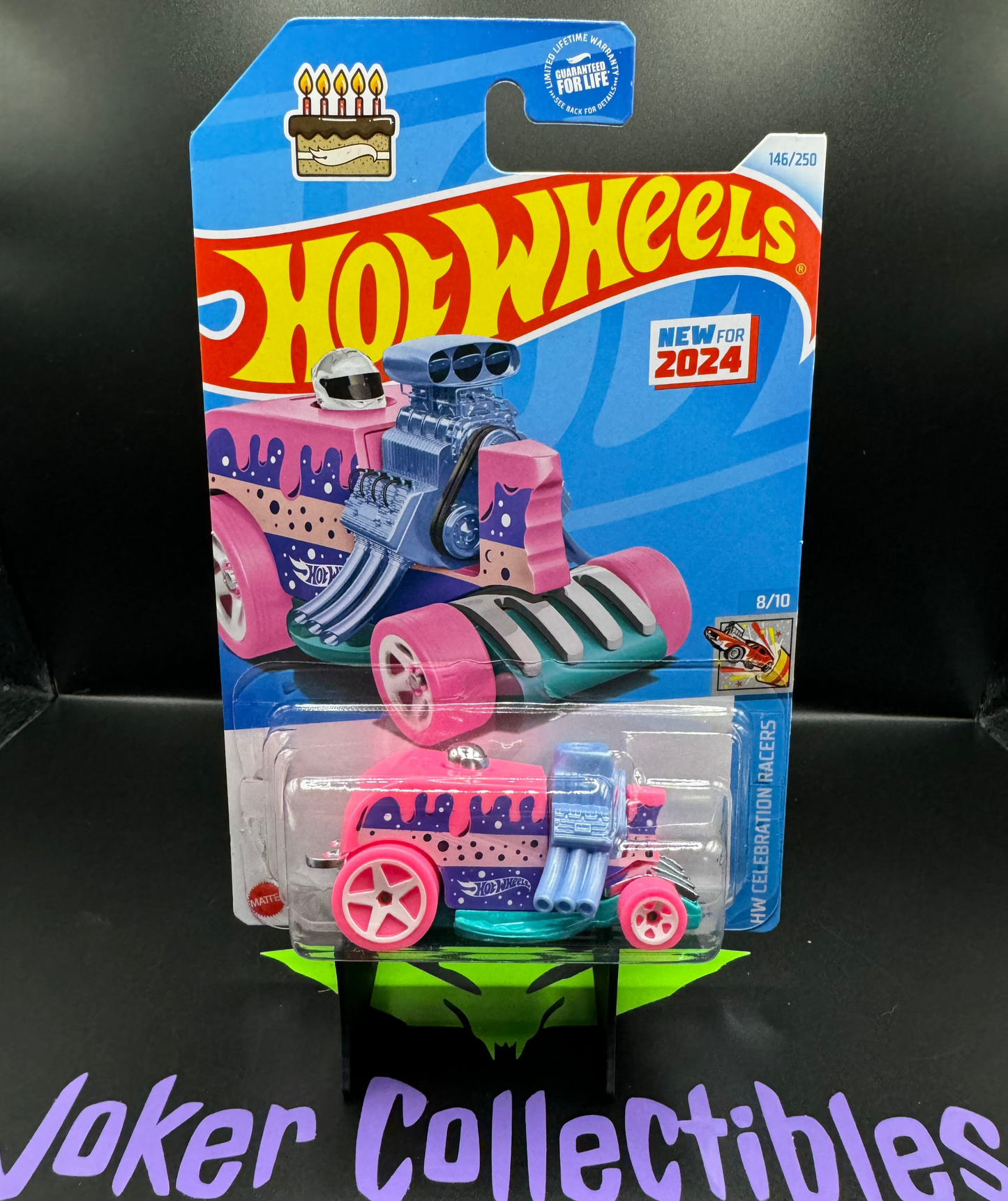 Hot Wheels 2024 Pink Birthday Burner # 146/250 HW Celebration Racers # 8/10