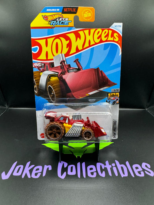 Hot Wheels 2024 Let's Race Red Speed Dozer # 147/250 HW Metro # 5/10