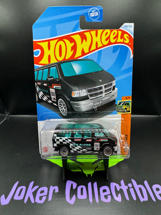 Hot Wheels 2024 Black HW Racing Dodge Van # 248/250 HW Vans # 5/5