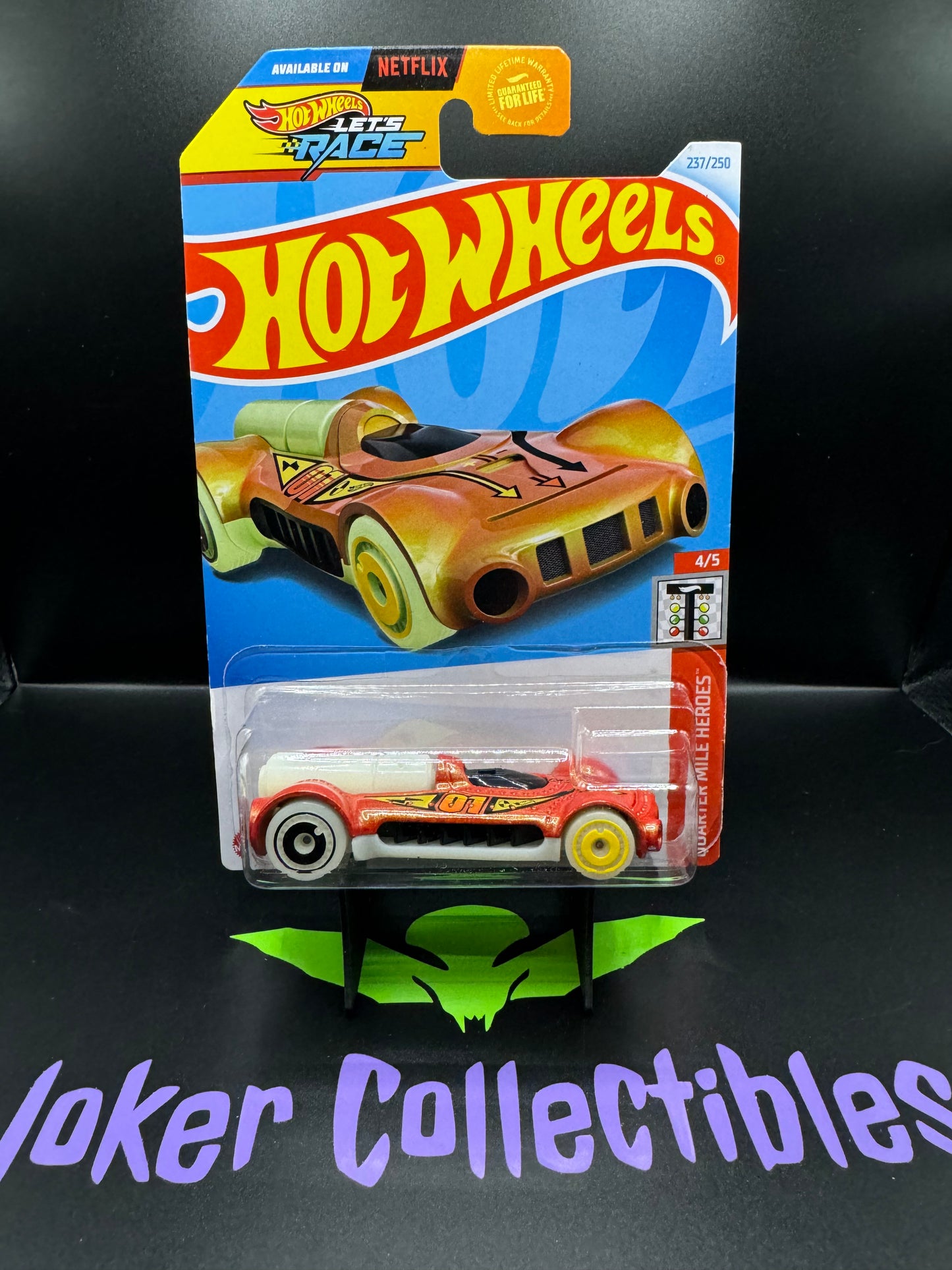 Hot Wheels 2024 Let's Race Orange Glow In the Dark Retro-Active # 237/250 Quarter Mile Heroes # 4/5