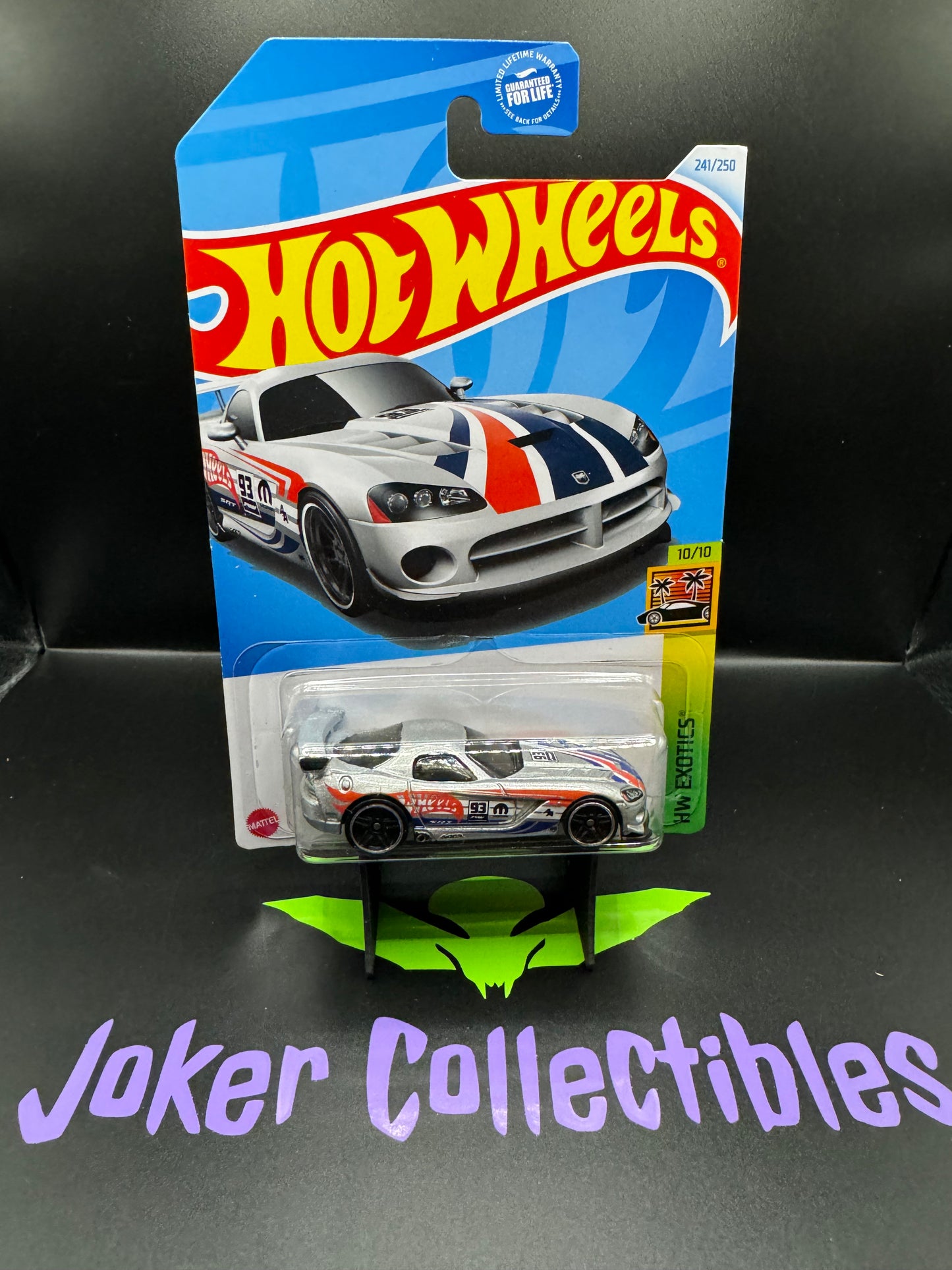 Hot Wheels 2024 Silver Dodge Viper SRT10 ACR # 241/250 HW Exotics # 10/10