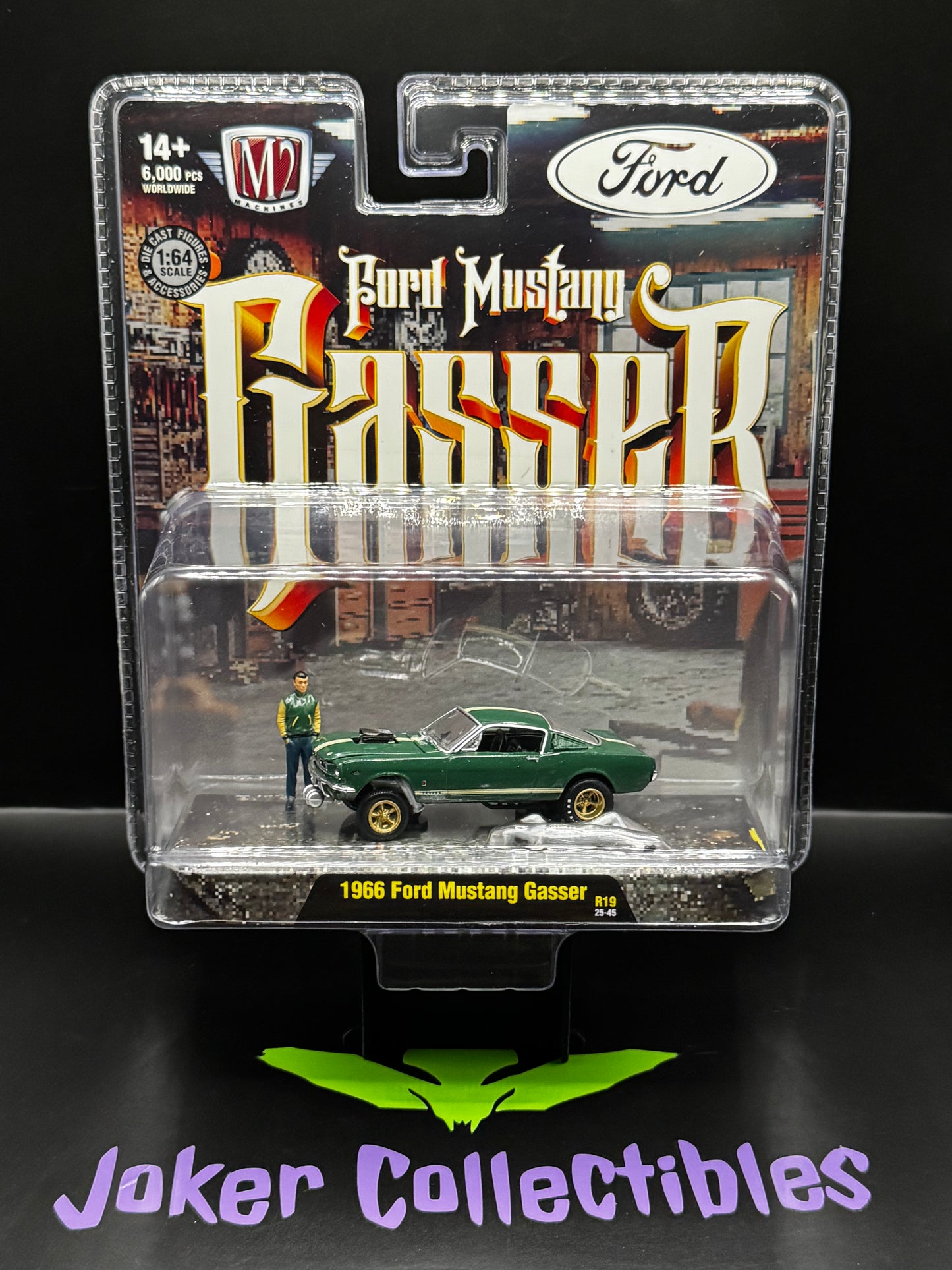 M2 Machines Diorama Green 1966 Ford Mustang Gasser R19 25-45