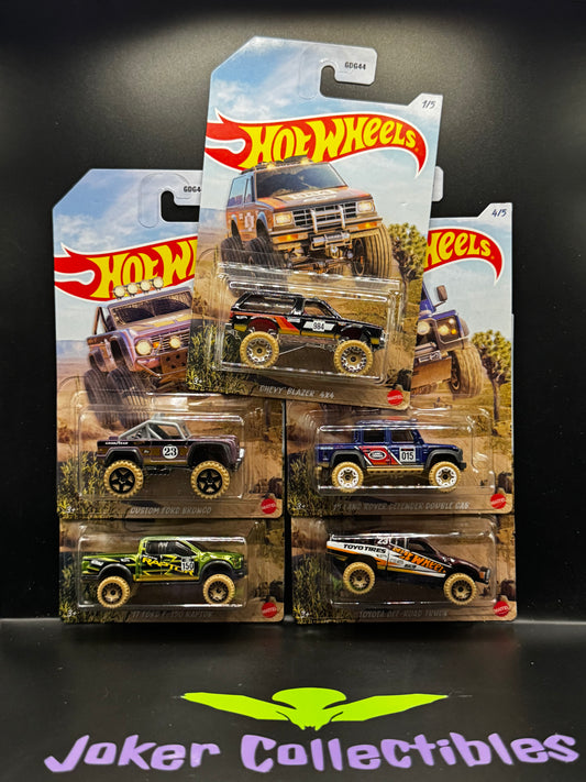 Hot Wheels 2023 Mud Runners Series Full Set of 5 GDG44