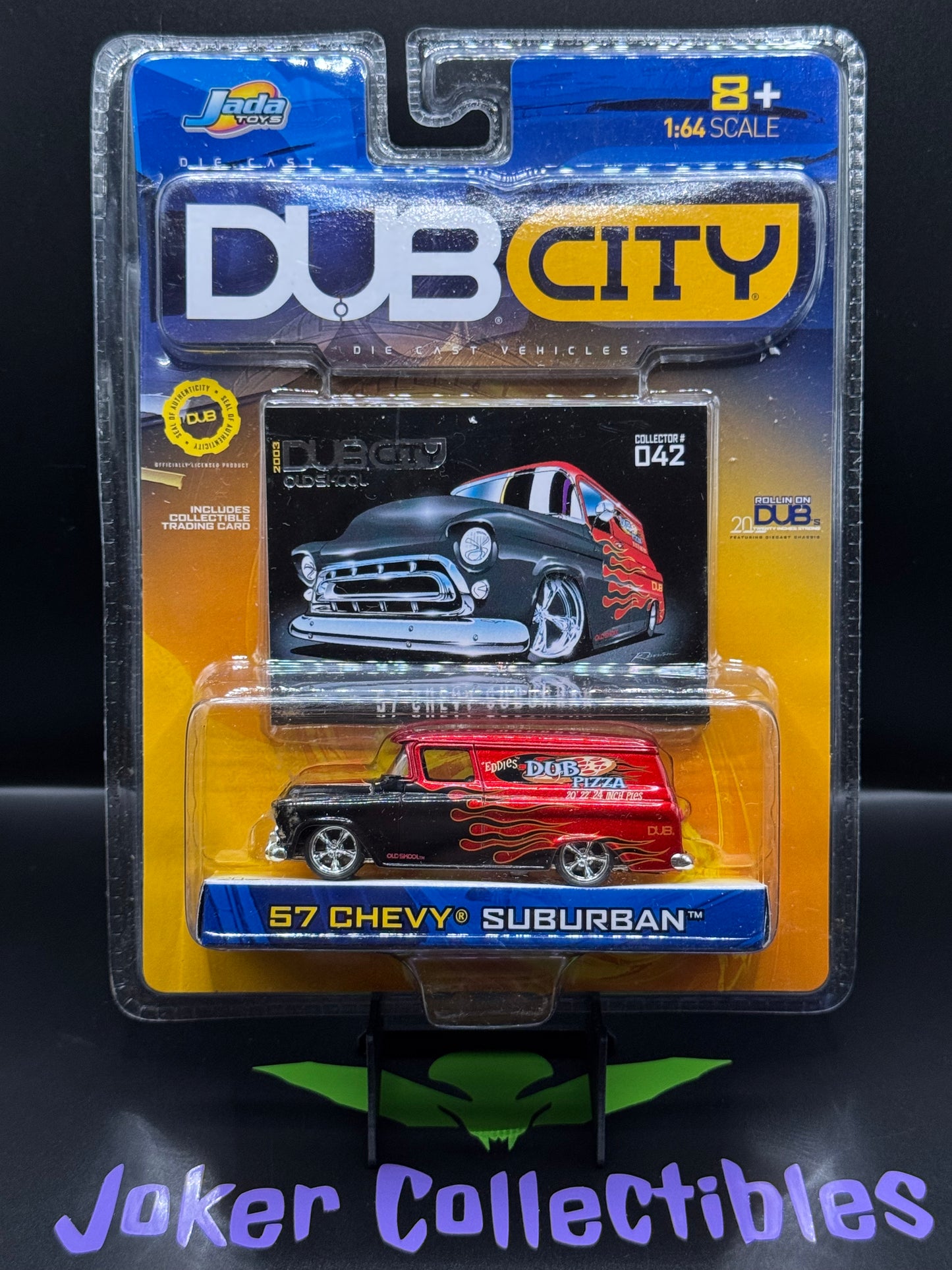 Jada Dub City Old Skool 2003 Red Eddie's Pizza 57 Chevy Suburban Collector # 042