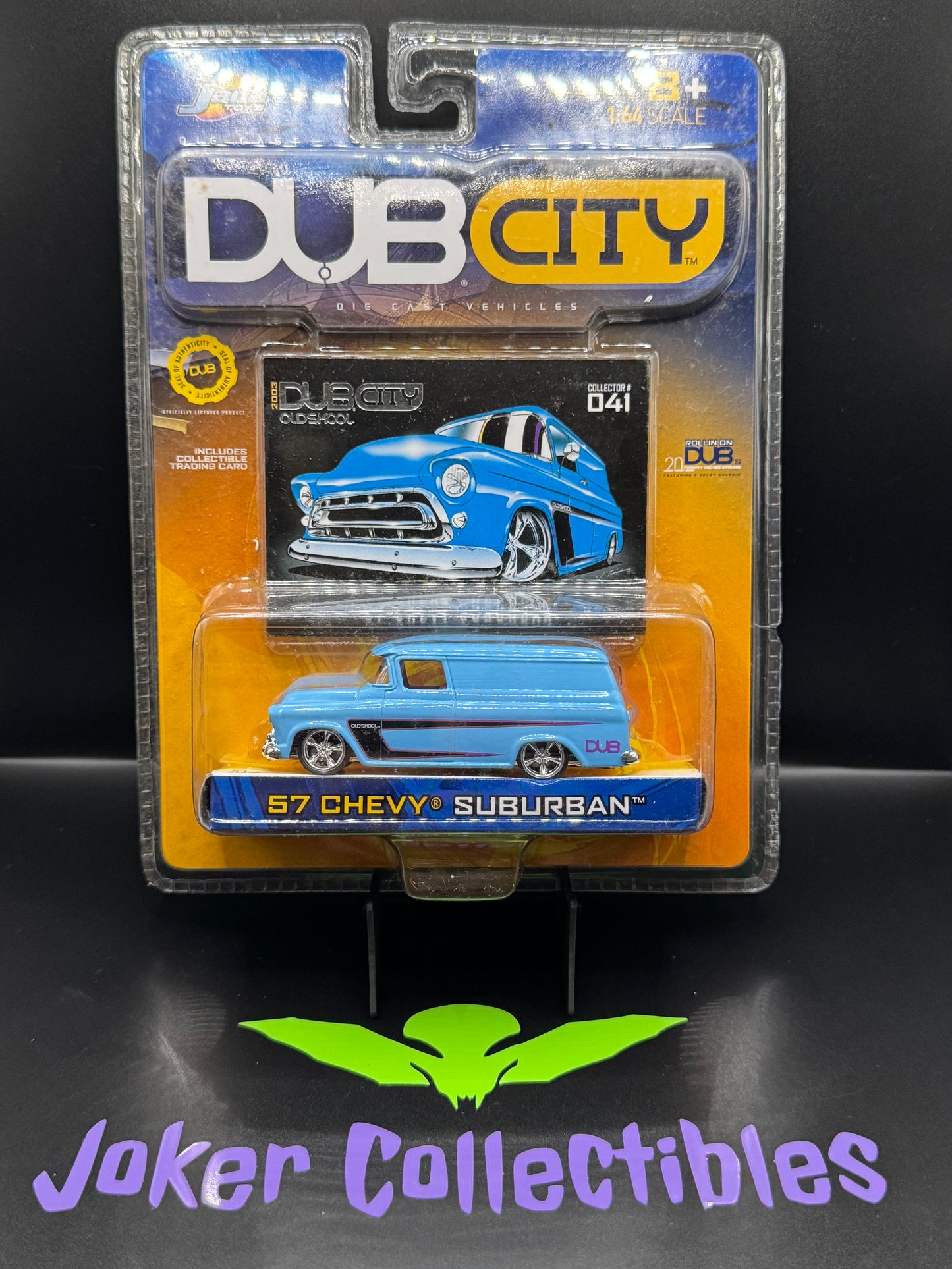 Jada Dub City Old Skool 2003 Blue 57 Chevy Suburban Collector # 041