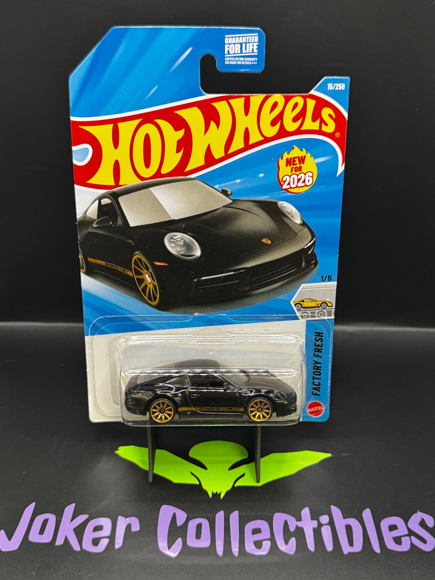 Hot Wheels 2026 Black Porsche 911 Carrera T 15/250 Factory Fresh 1/5 H Case