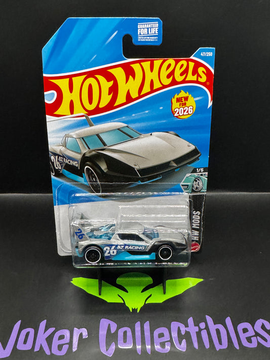 Hot Wheels 2026 Silver & Blue High-Tail Chaser 47/250 HW Mods 1/5 G Case