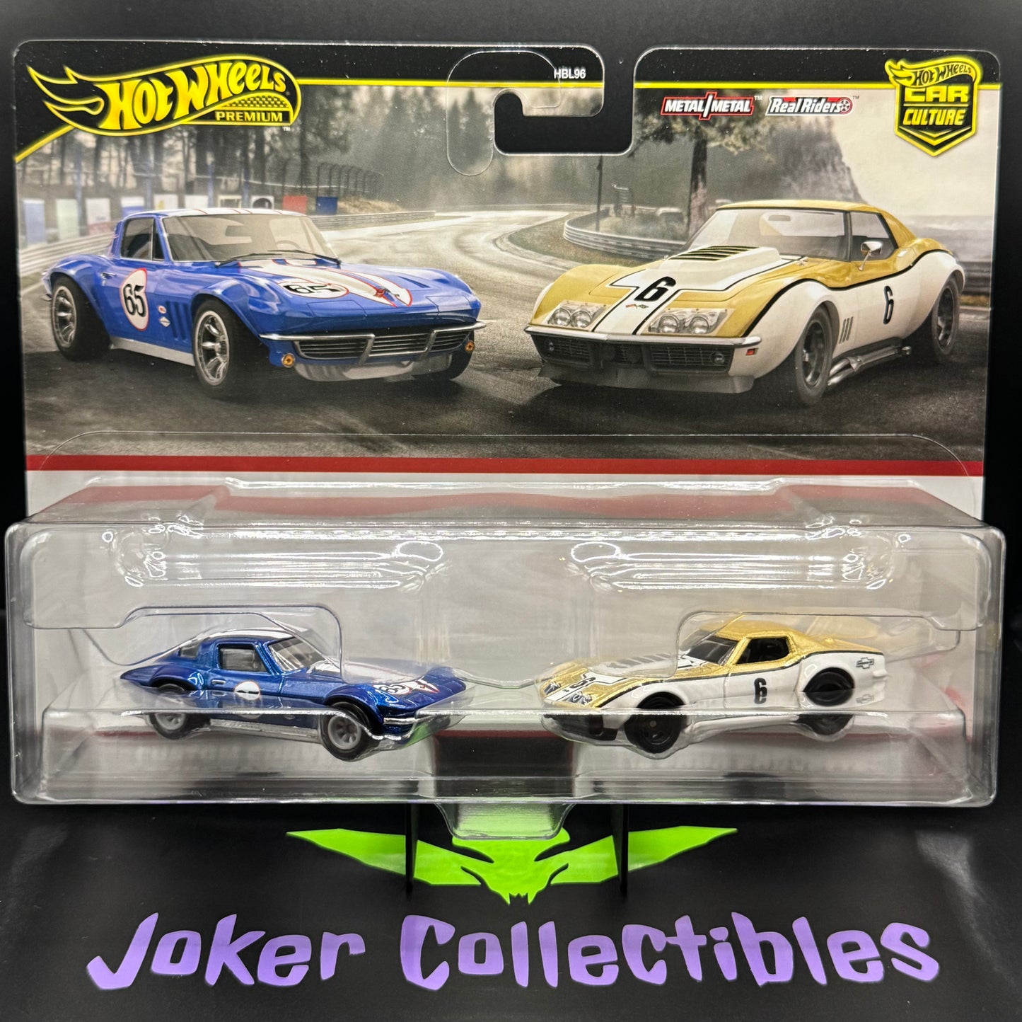 Hot Wheels Premium Car Culture 2 Pack Custom Corvette Stingray Coupe & 69 COPO Corvette