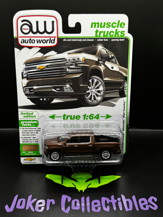 Auto World Muscle Trucks 2019 Chevy Silverado High Country Oakwood Metallic # 6