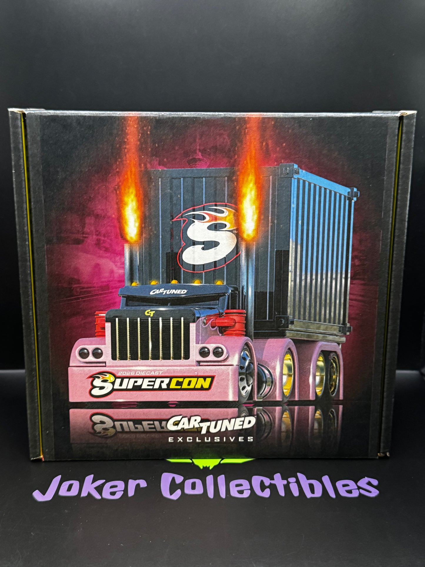 CarTuned Rigs 2026 Diecast SuperCon Sneaky Pete - Container Black & Pink Car Tuned