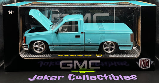 M2 Machines 1:24 Scale Blue 1988 GMC Sierra 1500 Custom R140 26-06