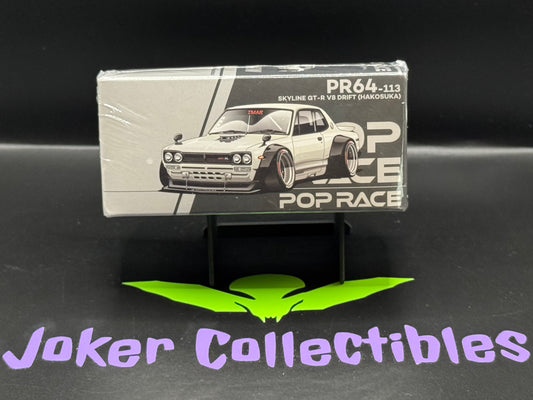 Pop Race Skyline GT-R V8 Drift (Hakosuka) White PR64-113