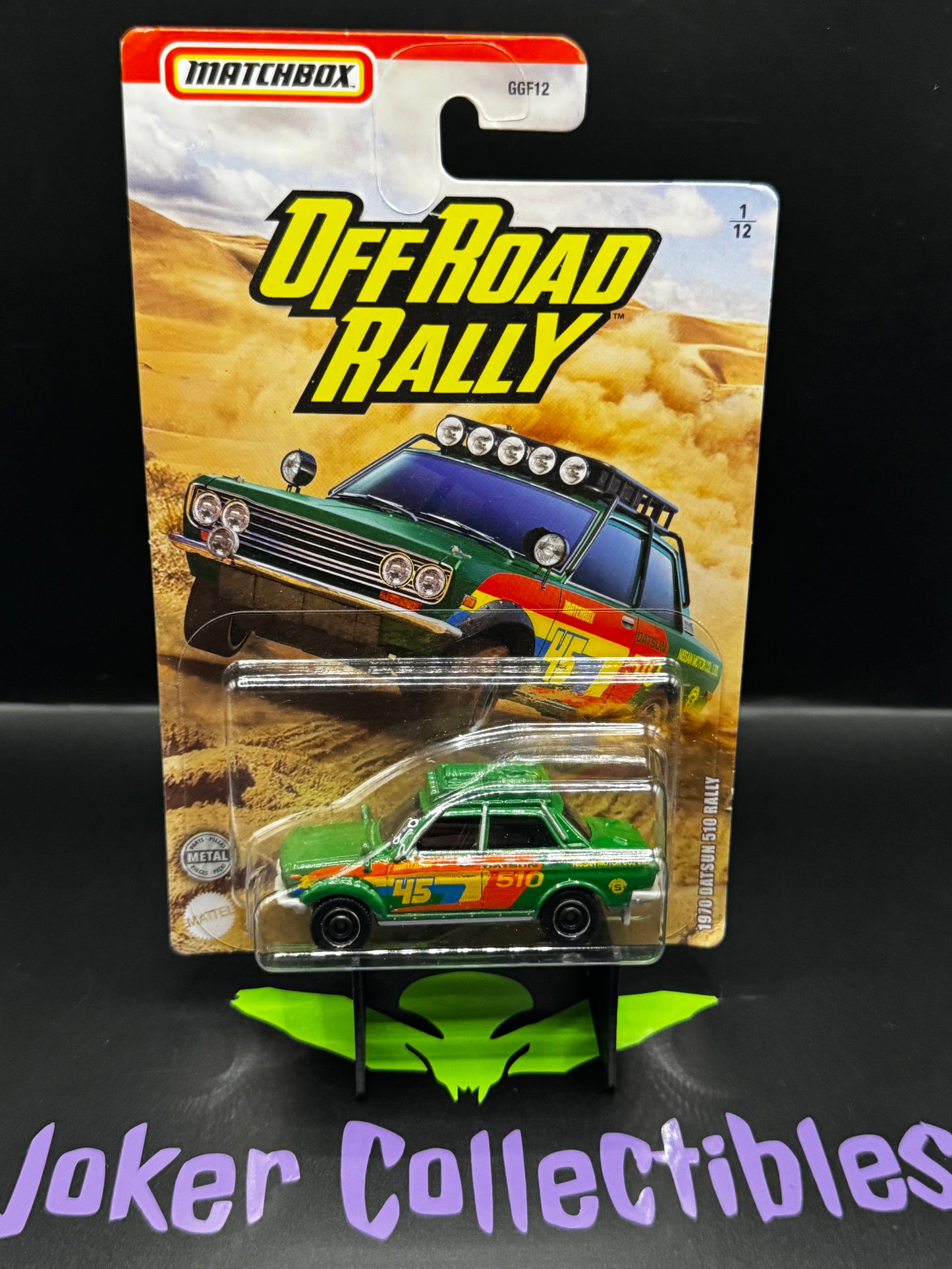 Matchbox Off Road Rally Green 1970 Datsun 510 Rally 1/12