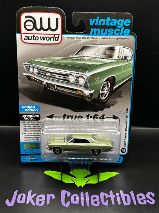 Auto World Vintage Muscle 1967 Chevy Chevelle SS 396 Mountain Green Poly #4