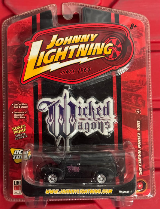 Johnny Lightning Wicked Wagons Black '50 Chevy Panel Van Release 1