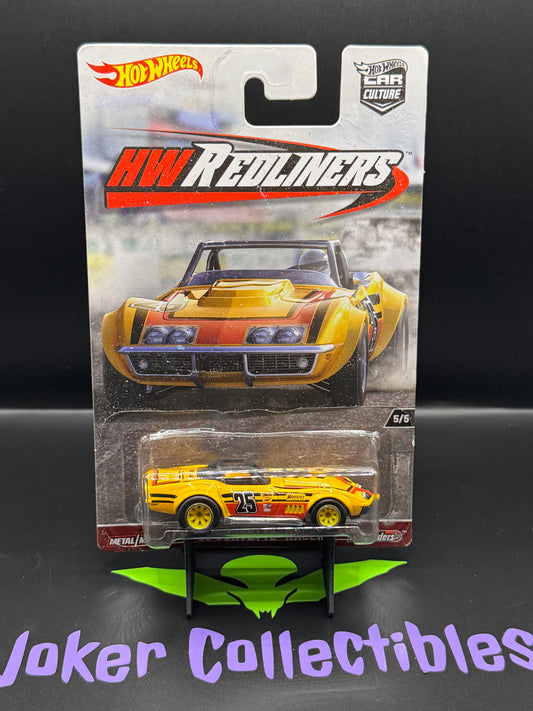 Hot Wheels Car Culture HW Redliners Yellow '69 Corvette Racer # 5/5