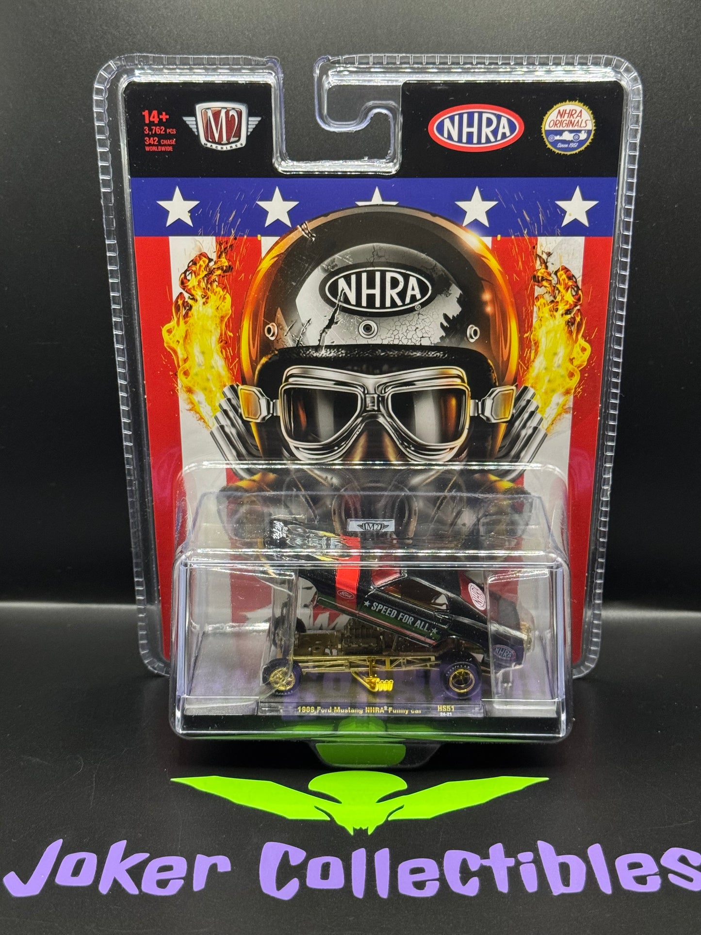 M2 Machines Chase 1969 Ford Mustang NHRA Funny Car Pearl Black HS51 24-21 Hobby Exclusive