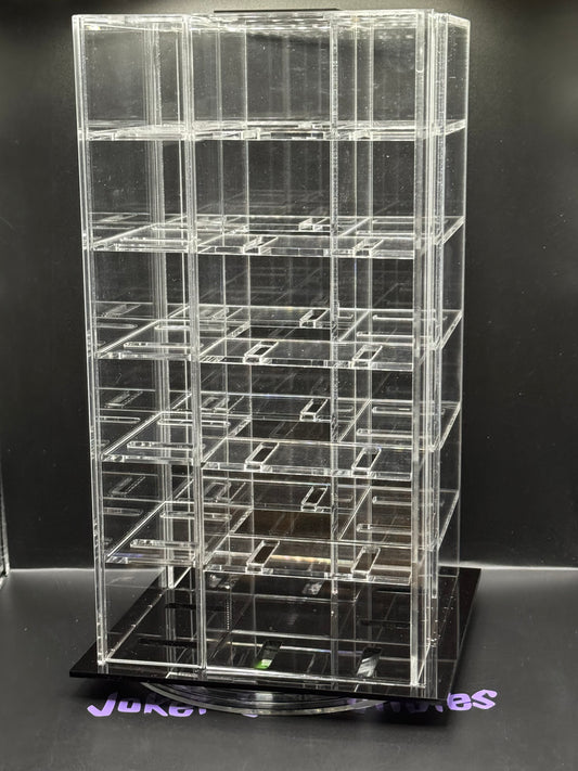 1:64 24-Car Spinning Desk Top Collector Display Case with Wheel Cut Outs