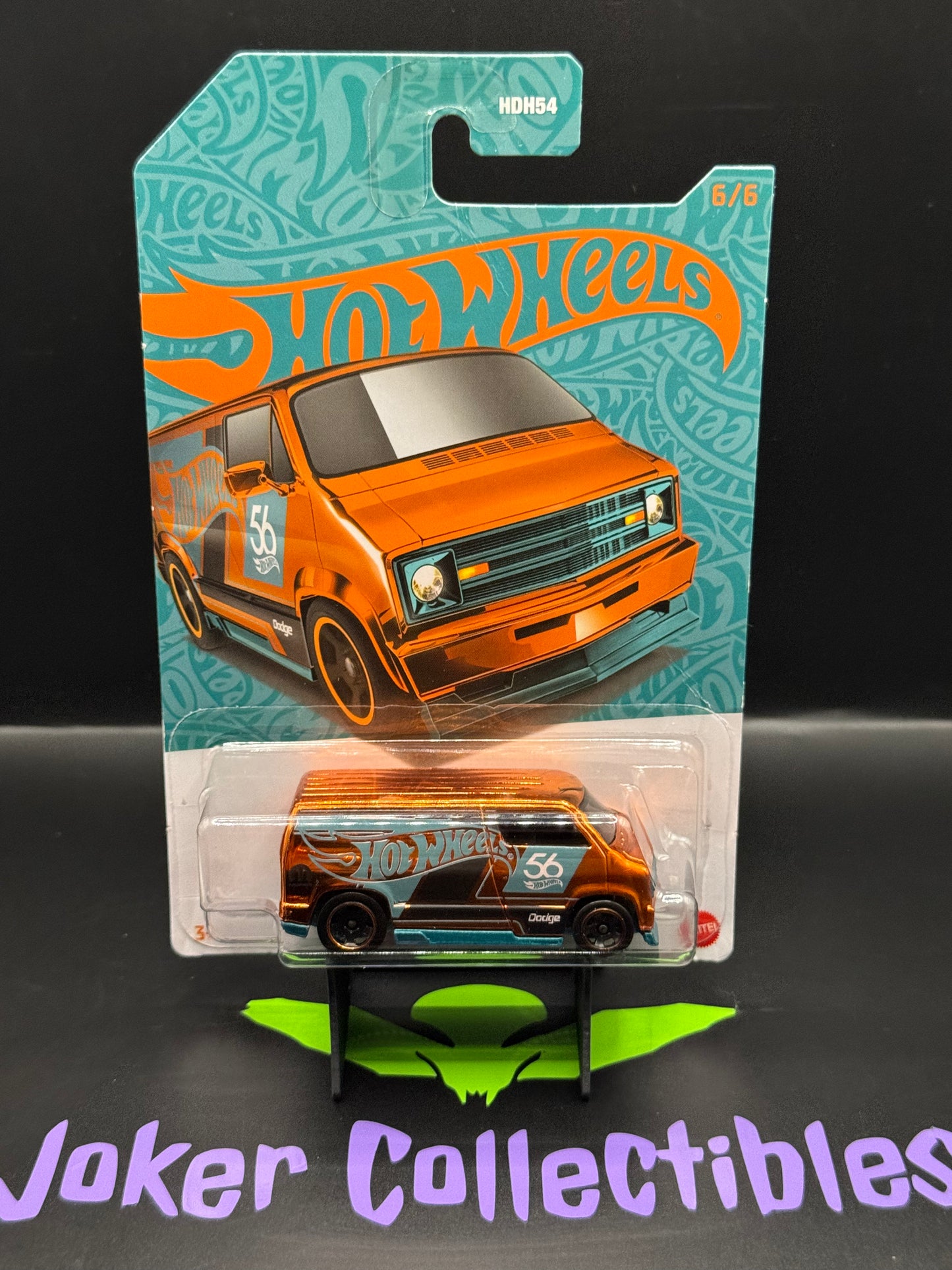 Hot Wheels Green & Gold 2024 56th Anniversary Chase Custom '77 Dodge Van # 6/6