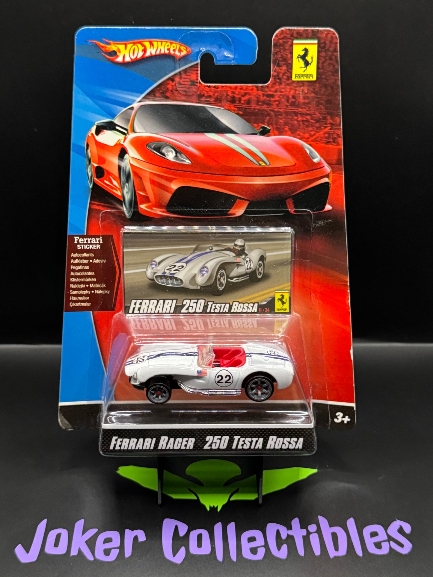 Hot Wheels Ferrari Racer White Ferrari 250 Testa Rossa with Sticker # 11/24
