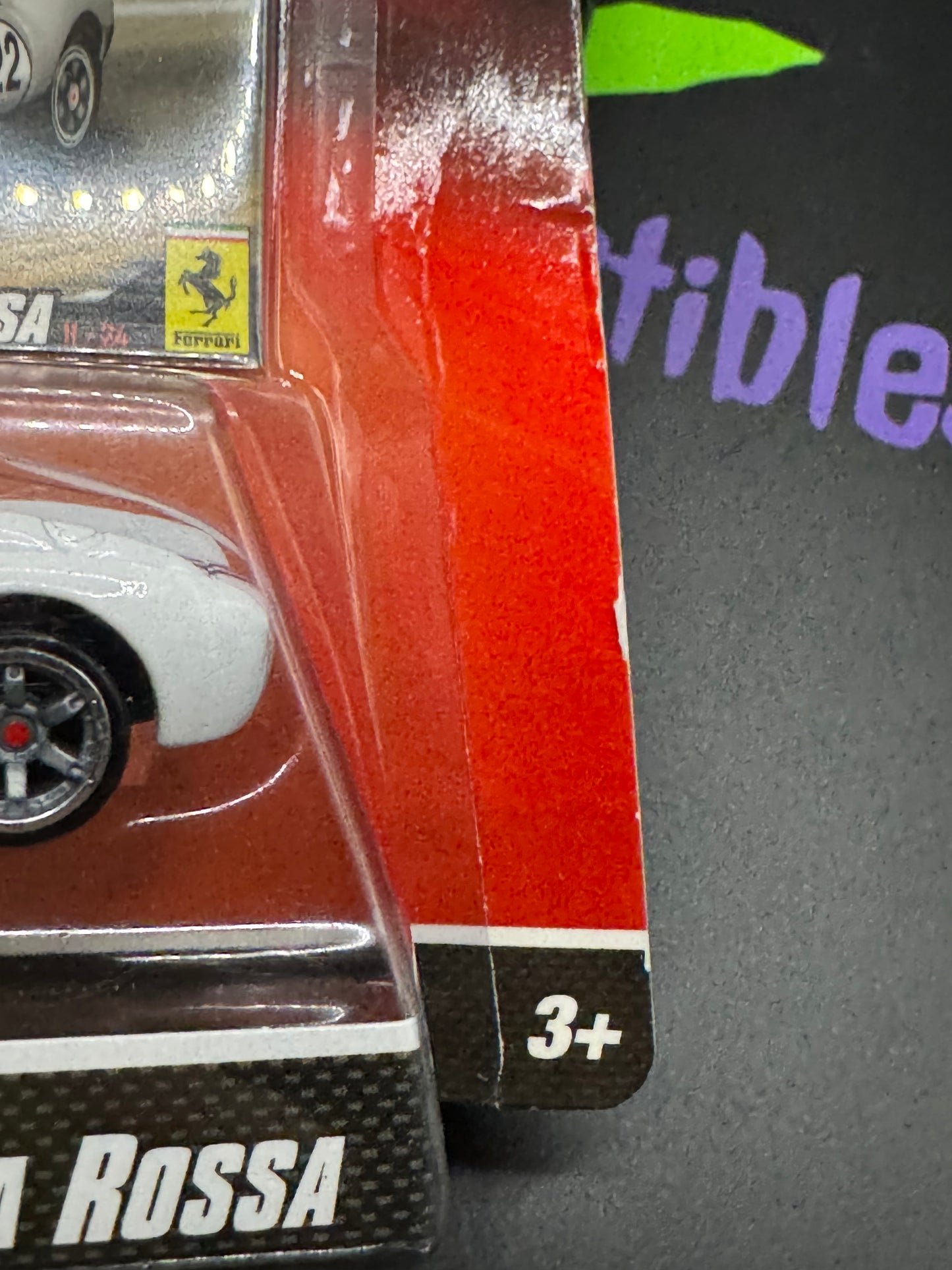 Hot Wheels Ferrari Racer White Ferrari 250 Testa Rossa with Sticker # 11/24