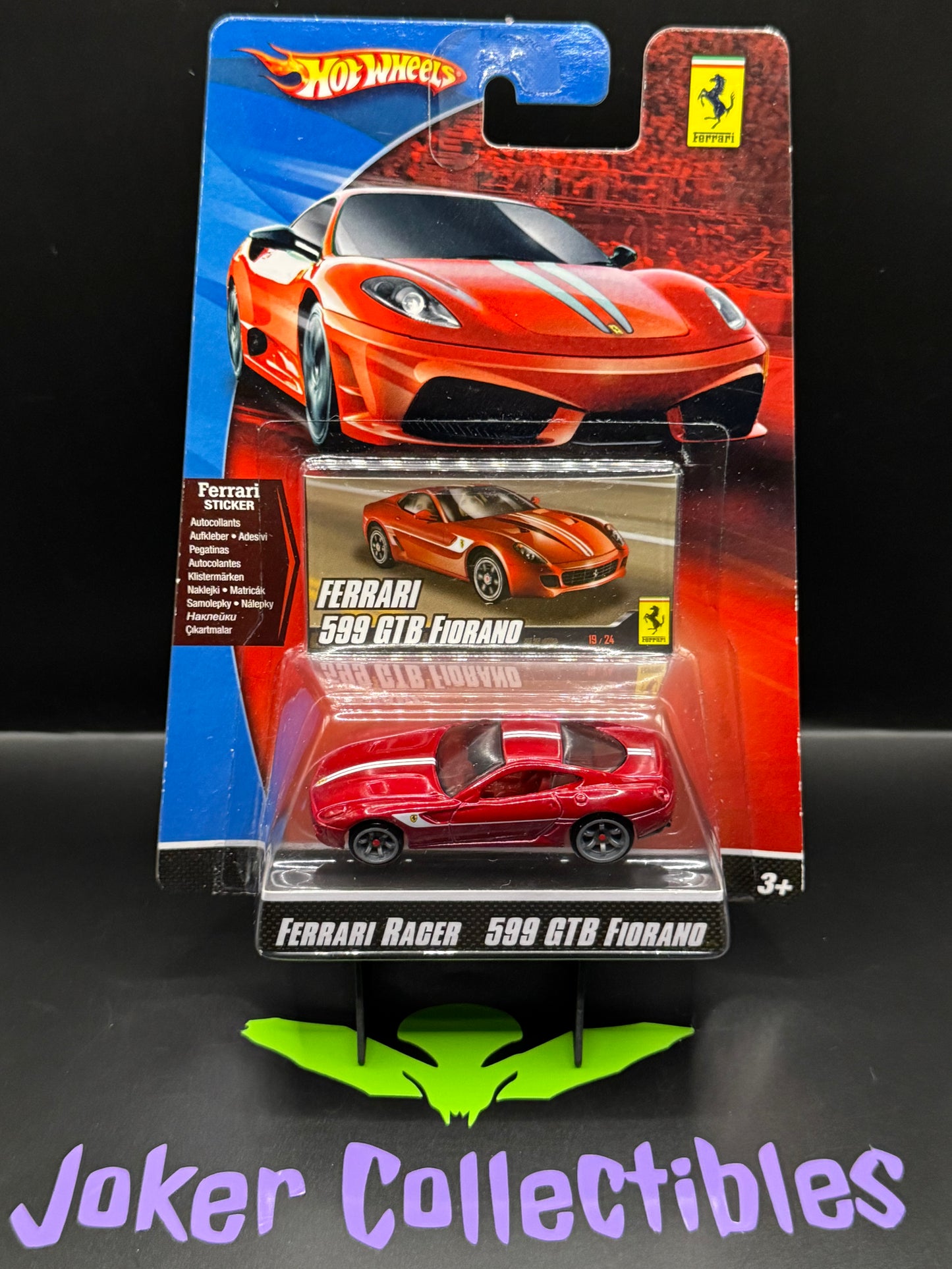 Hot Wheels Ferrari Racer Red Ferrari 599 GTB Fiorano with Sticker # 19/24