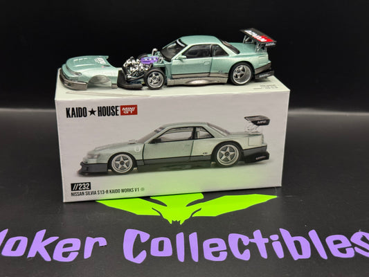 Kaido House Nissan Silvia S13-R KAIDO WORKS V1 Sea Foam Green KHMG232 Chase Chance