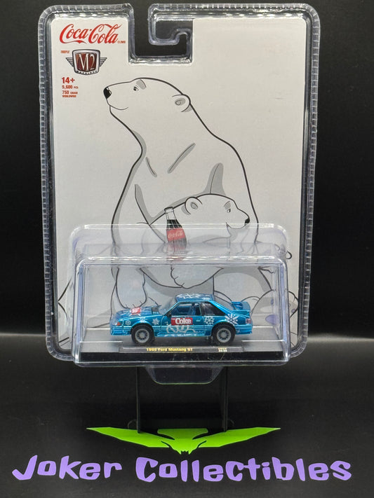 M2 Machines Coca-Cola Christmas Blue 1988 Ford Mustang GT SK09 24-33