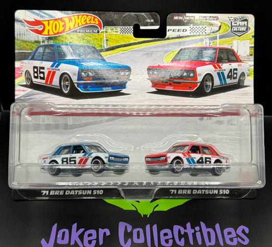 Hot Wheels Premium Car Culture 2 Pack '71 BRE Datsun 510 & '71 BRE Datsun 510