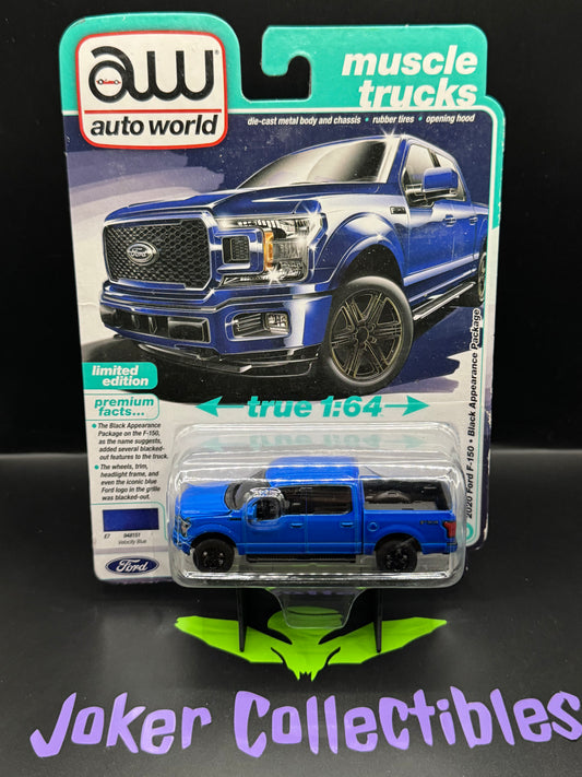 Auto World Muscle Trucks 2020 Ford F-150 Black Appearance Package Velocity Blue # 5