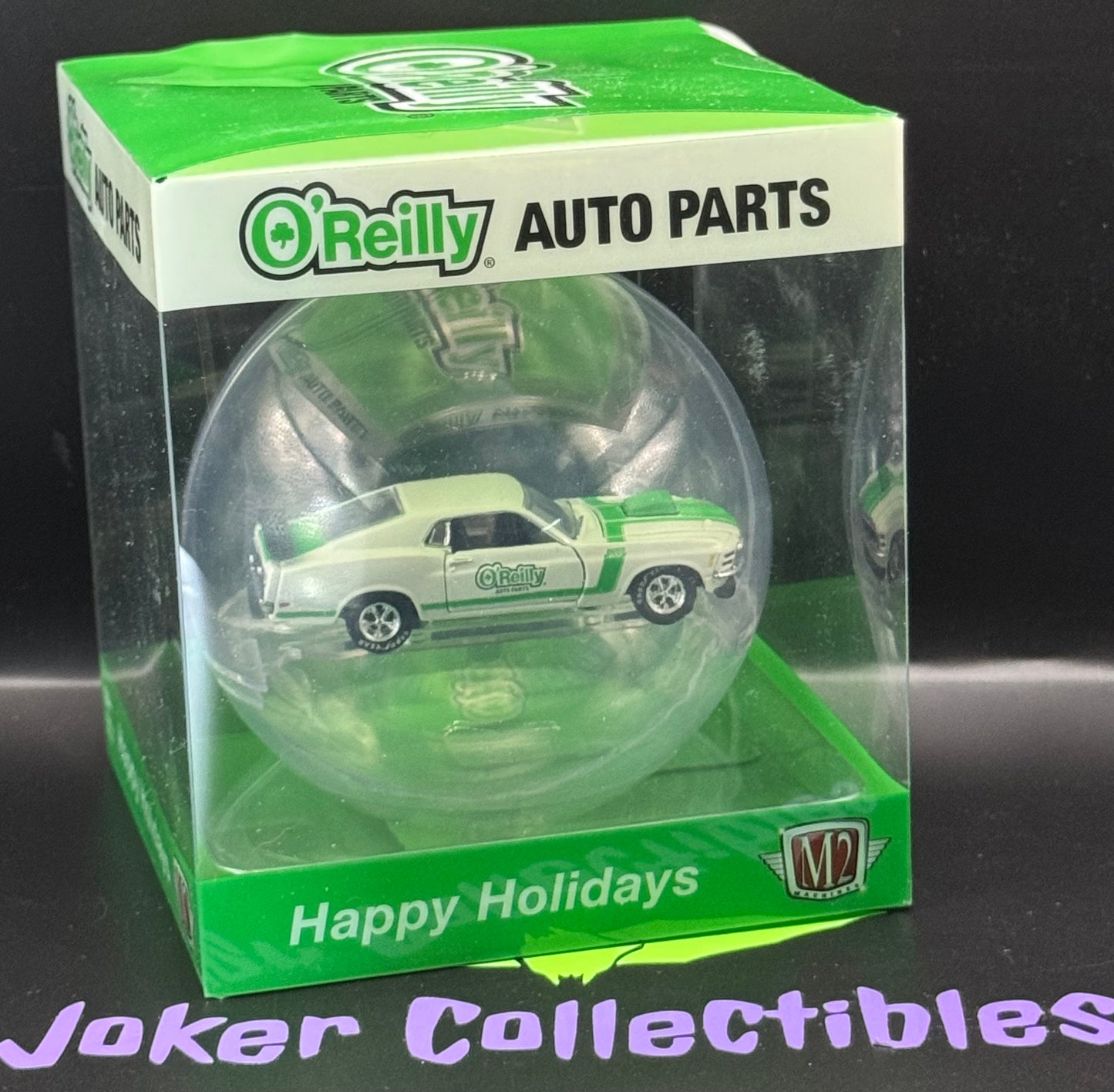 M2 Machines O'Reilly Auto Parts 1970 Ford Mustang BOSS 302 Christmas Ornament