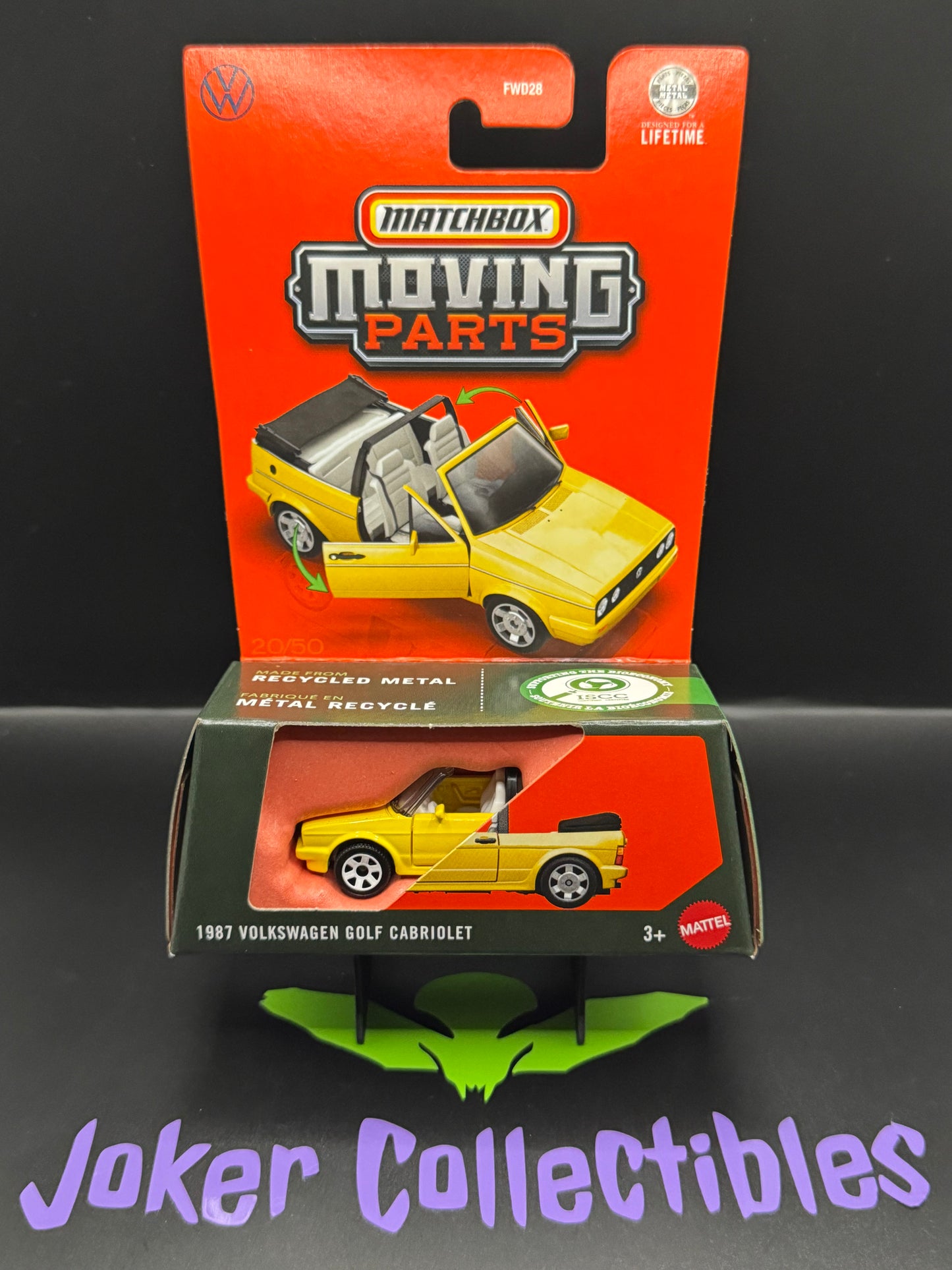 Matchbox 2026 Moving Parts Yellow 1987 Volkswagen Golf Cabriolet