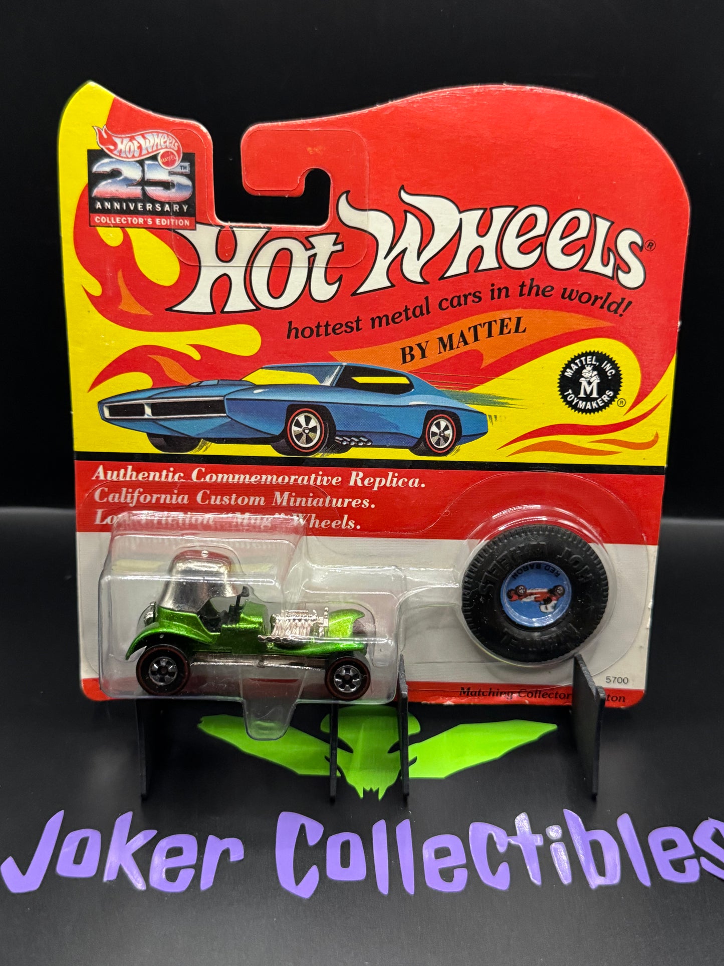 Hot Wheels 25th Anniversary Collector's Edition Replica Redline Green Red Baron 5700